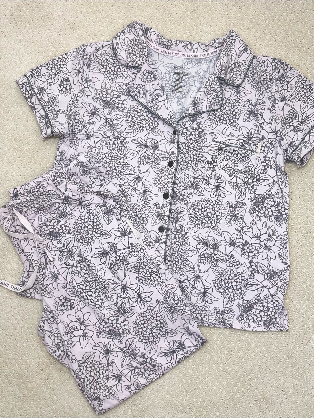 Thalia Sodi Floral Pajama Set Size Medium Cozycore Lounge Sleepwear 2PC